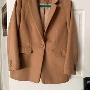 LOFT Camel Single-Button Blazer